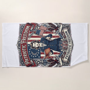 Patriotic Teacher Vector Graphic Tee_1 Beach Towel