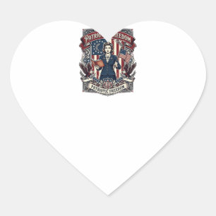 Patriotic Teacher Vector Graphic Tee_1 Heart Sticker