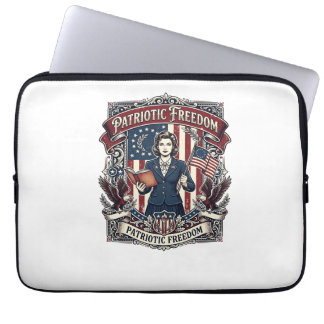 Patriotic Teacher Vector Graphic Tee_1 Laptop Sleeve
