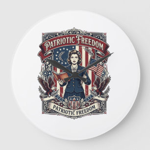 Patriotic Teacher Vector Graphic Tee_1 Large Clock
