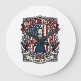 Patriotic Teacher Vector Graphic Tee_1 Large Clock