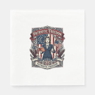 Patriotic Teacher Vector Graphic Tee_1 Napkin