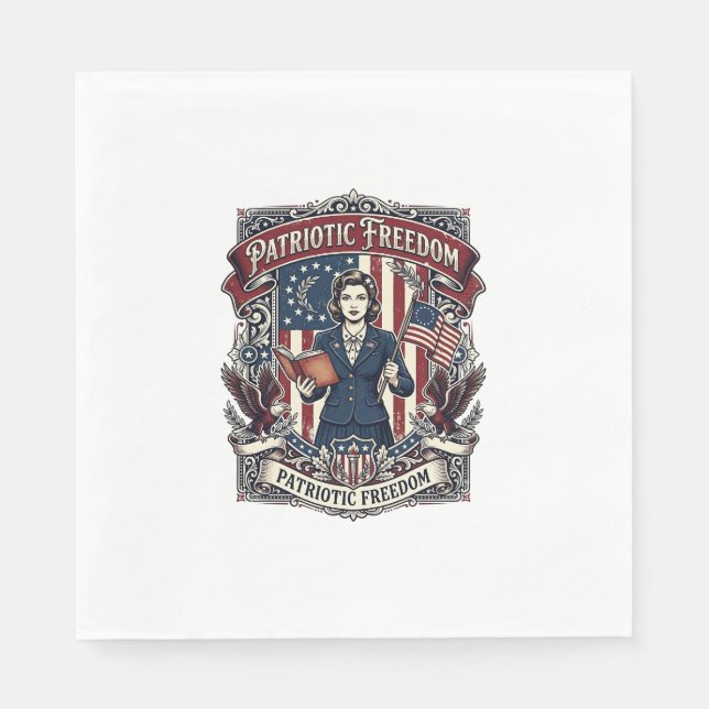 Patriotic Teacher Vector Graphic Tee_1 Napkin (Front)