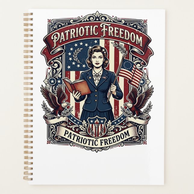 Patriotic Teacher Vector Graphic Tee_1 Planner (Front)