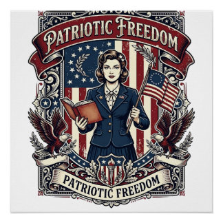 Patriotic Teacher Vector Graphic Tee_1 Poster