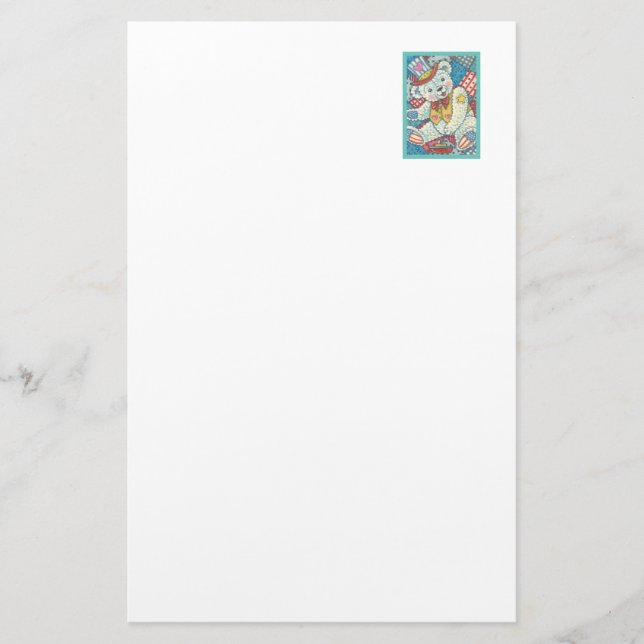 PATRIOTIC TEDDY BEAR & QUILT STATIONERY (Front)