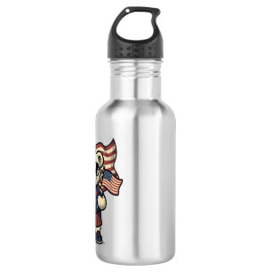 Patriotic Teddy Bear Vintage Engraving Shirt Desig 532 Ml Water Bottle