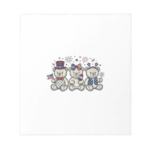 Patriotic Teddy Bears Vintage Engraving Vector Des Notepad