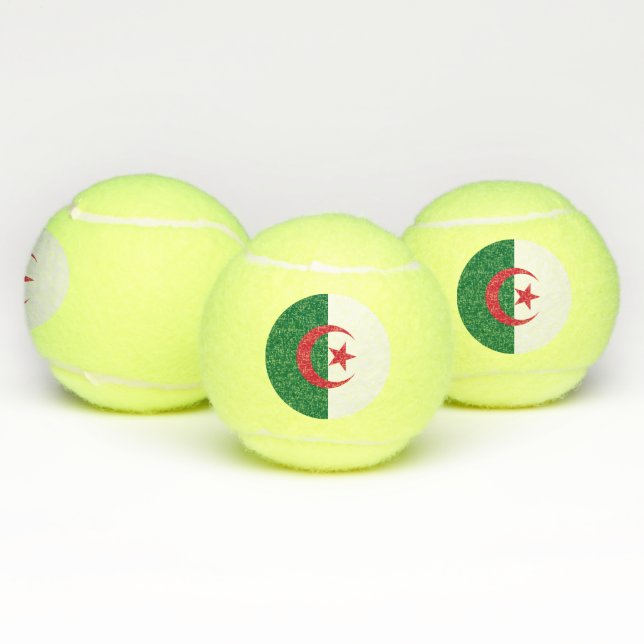 Patriotic Tennis Ball with Flag of Algeria (Multi)