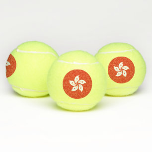 Patriotic Tennis Ball with Flag of Hong Kong