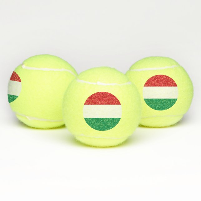 Patriotic Tennis Ball with Flag of Hungary (Multi)
