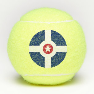 Patriotic Tennis Ball with Flag of Indianapolis
