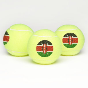 Patriotic Tennis Ball with Flag of Kenya