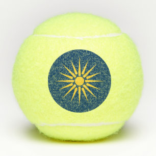 Patriotic Tennis Ball with Flag of Macedonia