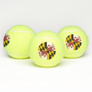 Patriotic Tennis Ball with Flag of Maryland, USA