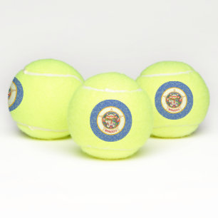 Patriotic Tennis Ball with Flag of Minnesota