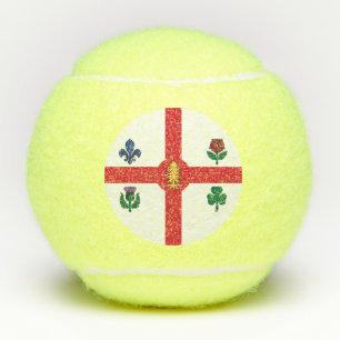 Patriotic Tennis Ball with Flag of Montreal