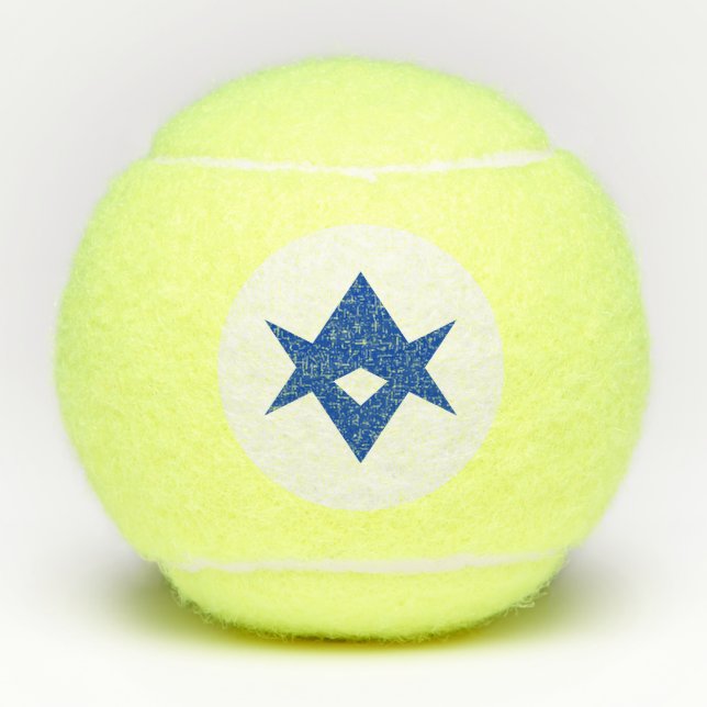 Patriotic Tennis Ball with Flag of Toyota City (Front)