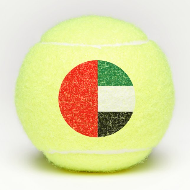 Patriotic Tennis Ball with Flag of UAE (Front)
