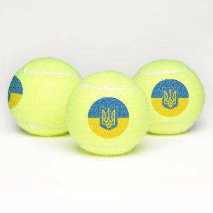 Patriotic Tennis Ball with Flag of Ukraine