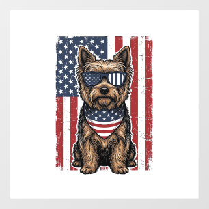 Patriotic Terrier Dog Vintage Flag Vector Design_1