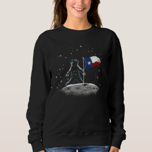 Patriotic Texan Astronaut Texas Flag Moon Landing Sweatshirt