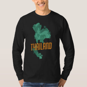 Patriotic Thai National Thailand Map Buddha Statue T-Shirt