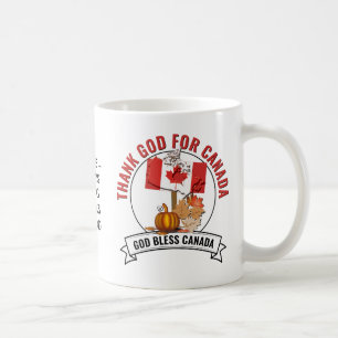 Patriotic THANK GOD FOR CANADA Thanksgiving Coffee Mug