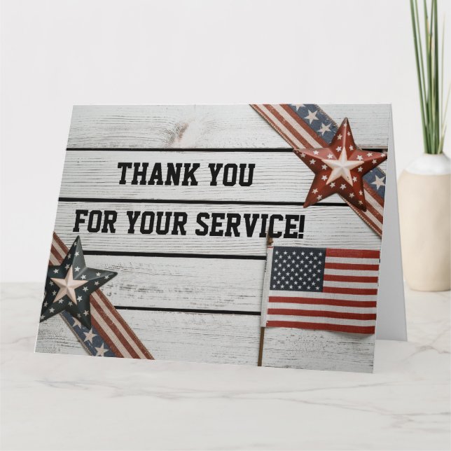 Patriotic Thank you for Serving Card (Front)