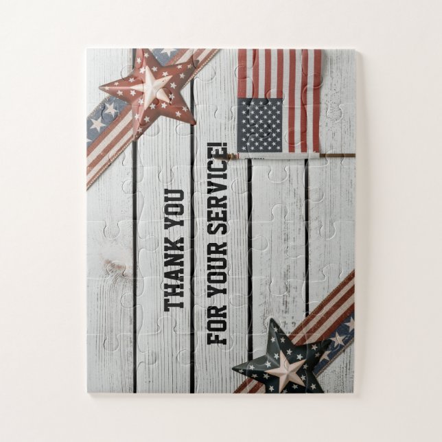 Patriotic Thank you for Serving Jigsaw Puzzle (Vertical)