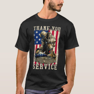 Patriotic Thank You for Your Service Veteran Memor T-Shirt
