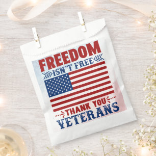Patriotic Thank You Veterans Freedom Art Favour Ba Bags
