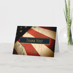 PATRIOTIC - THANK YOU - WEATHERED FLAG CARD