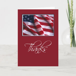 Patriotic Thanks Red Thank You Card