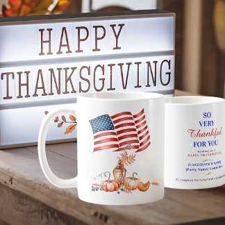 Patriotic Thanksgiving Election Campaign Thank You Coffee Mug