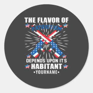 Patriotic The Flavour of Patriotism Classic Round Sticker