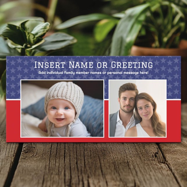 patriotic theme photo - instant download option holiday card (Custom Photo Card)