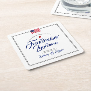 Patriotic Themed Event   American Flag Square Paper Coaster