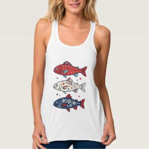 Patriotic Three Fish Vintage Engraving Shirt Desig