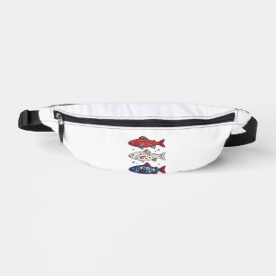 Patriotic Three Fish Vintage Engraving Shirt Desig Bum Bags