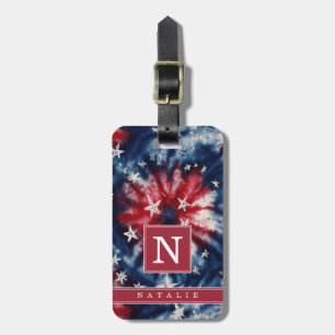 Patriotic Tie-dye Background Luggage Tag