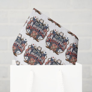 Patriotic tiled pattern July 4th party Tissue Paper