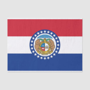 Patriotic tissue paper with flag Missouri, USA