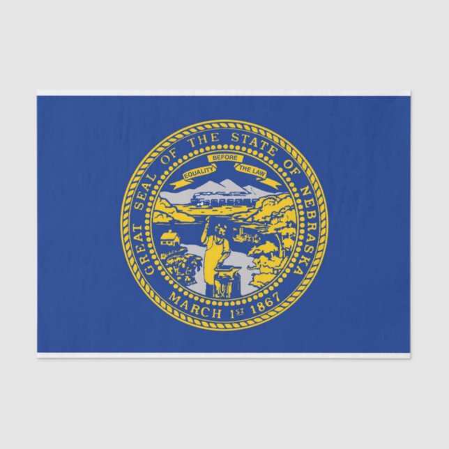 Patriotic tissue paper with flag Nebraska, USA (Front)