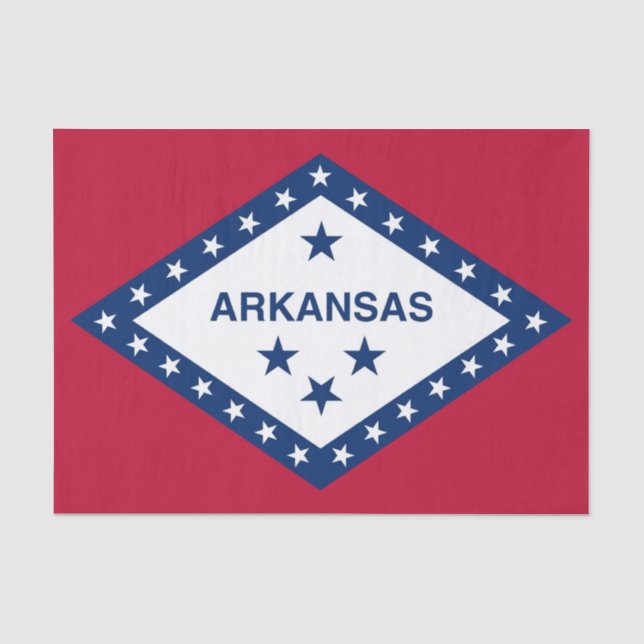 Patriotic tissue paper with flag of Arkansas (Front)