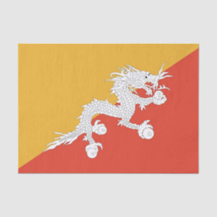 Patriotic tissue paper with flag of Bhutan