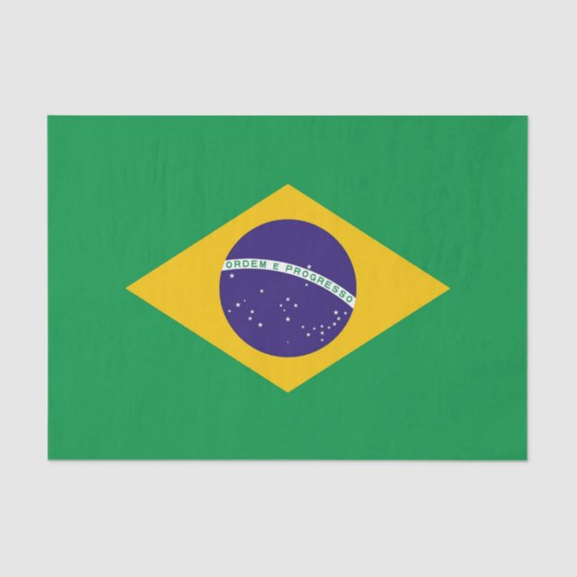 Patriotic tissue paper with flag of Brazil (Front)