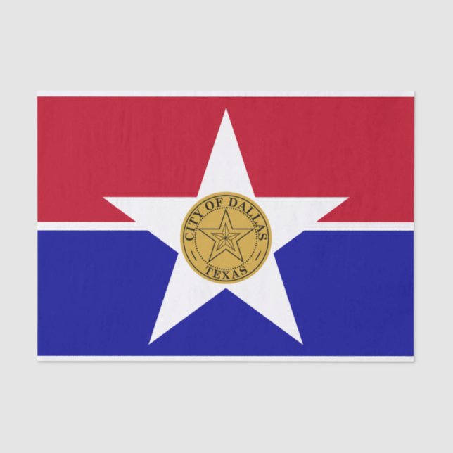 Patriotic tissue paper with flag of Dallas (Front)
