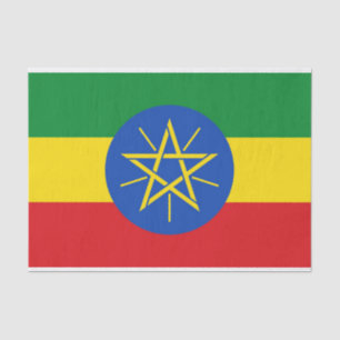 Patriotic tissue paper with flag of Ethiopia