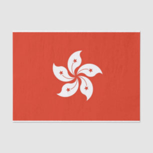 Patriotic tissue paper with flag of Hong Kong